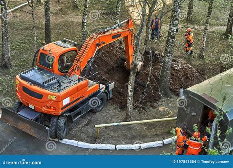 digging trench with mini excavator